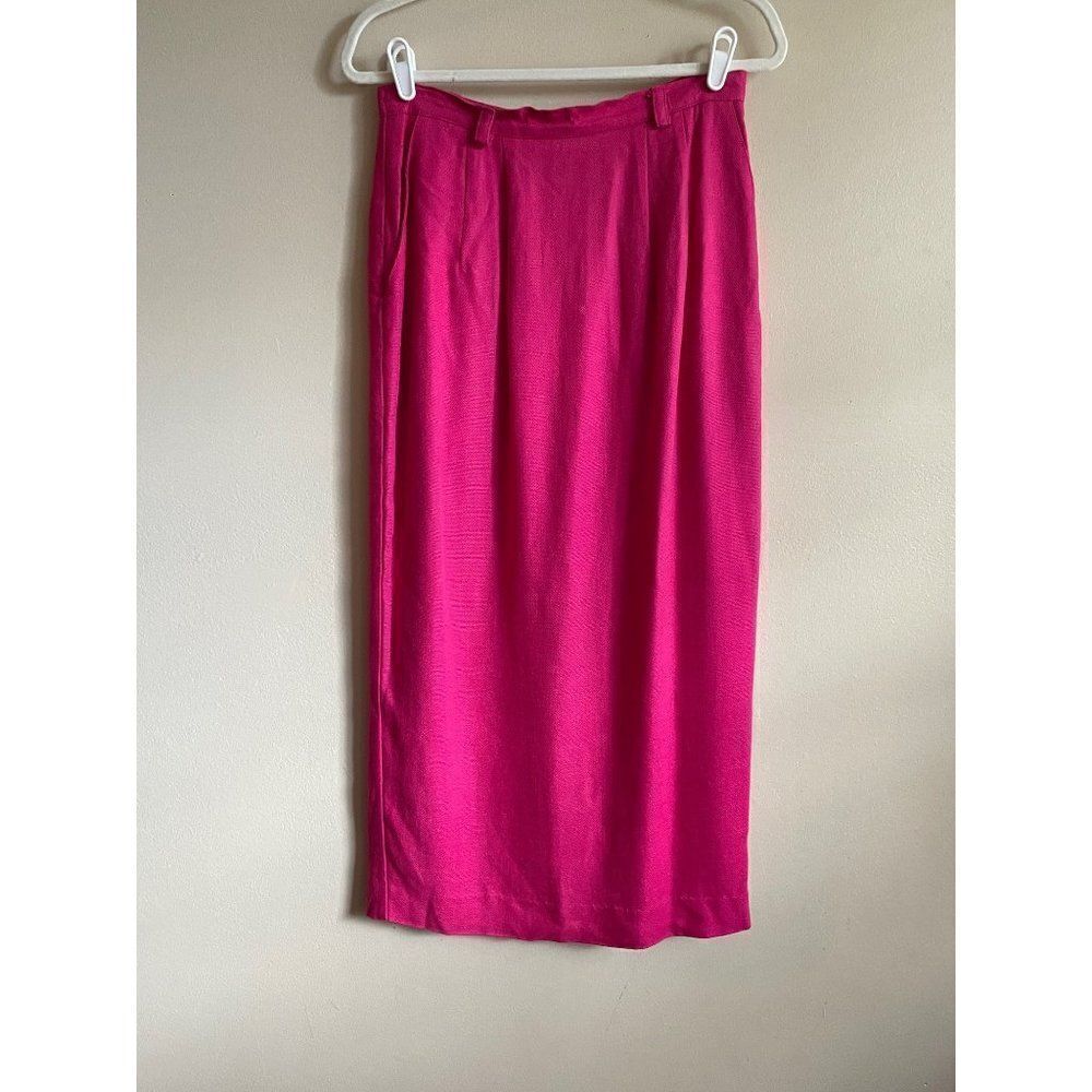 Vintage Sharon Young Sportswear long bright‎ pink skirt 6 womens